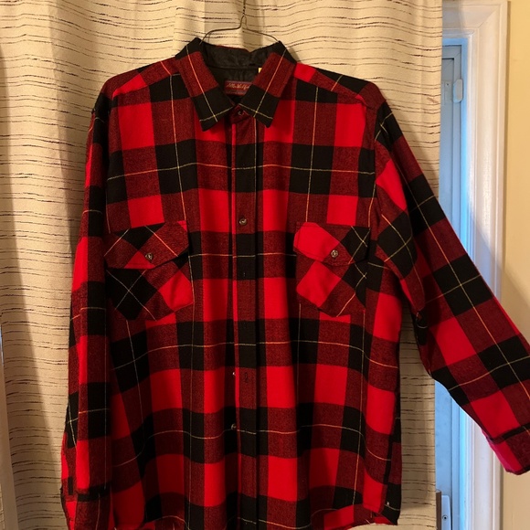 Vintage Chest 52" Red Black Plaid Shirt Wool + Acrylic XL XXL - Picture 16 of 16